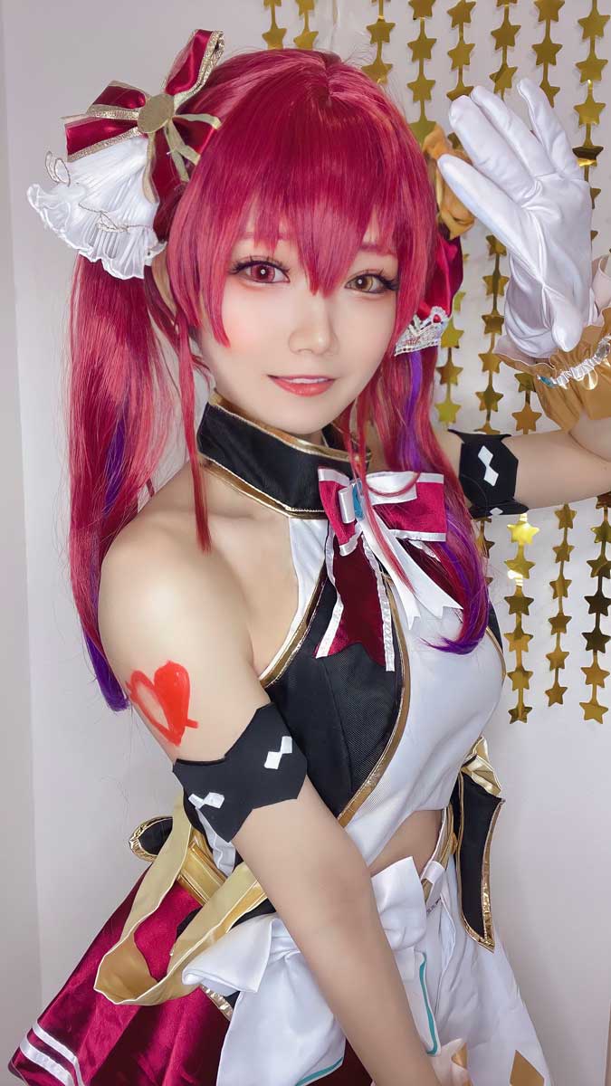 vtuber 宝鐘マリン ツインテール コスプレ衣装AKコスプレ