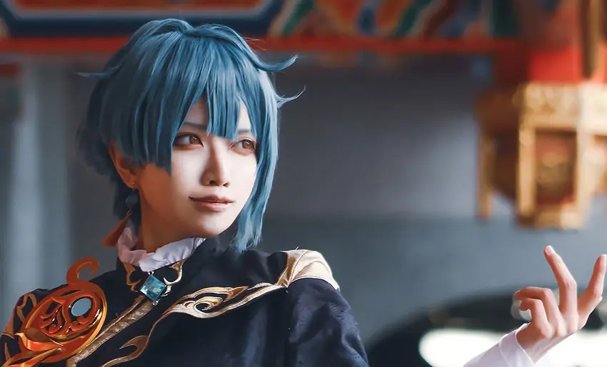 コスプレイヤー豆腐『原神』行秋が実在する美しさは垂れ下がるアイ 