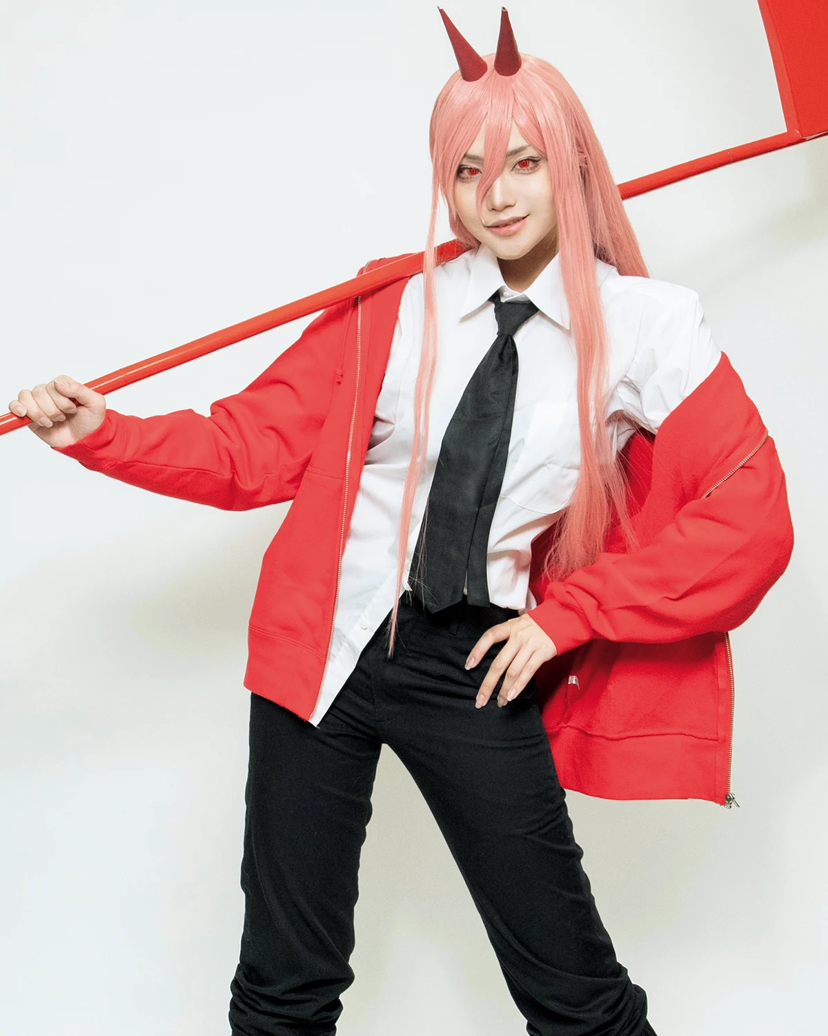 「チェンソーマン」パワー風コスプレメイク